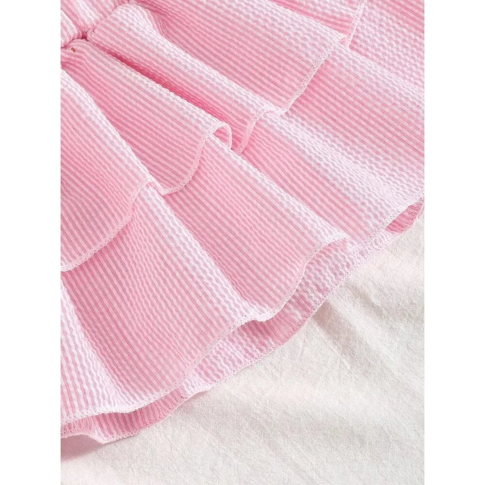 Children's Tie Strap Top & Layered Skirt Set